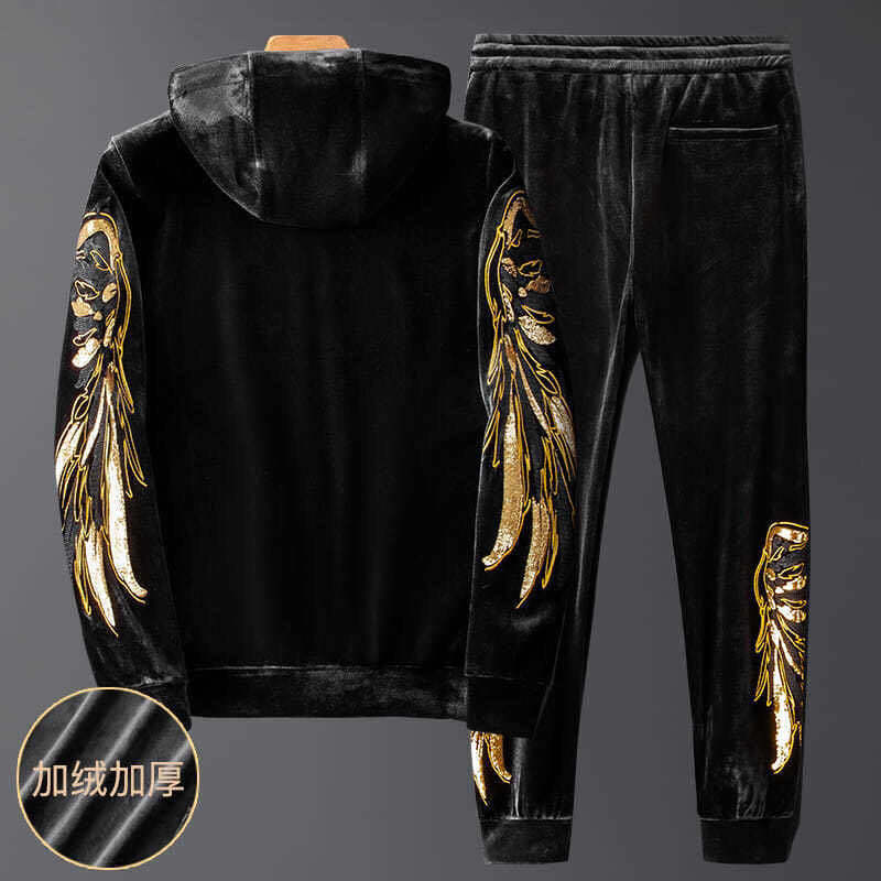 men's tracksuits more velvet of gold silk leisure suit sports korean style fine winter male tendency two parts 6pgk, Gray
men's tracksuits more velvet of gold silk leisure suit sports korean style fine winter male tendency two parts 6pgk, Gray