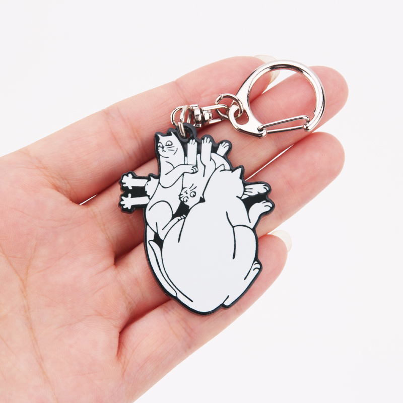 Anatomical Heart Keychain Medical Anatomy Heart Neurology Key Chain for Doctor and Nurse Women and Men Ring Gift Porte Clef