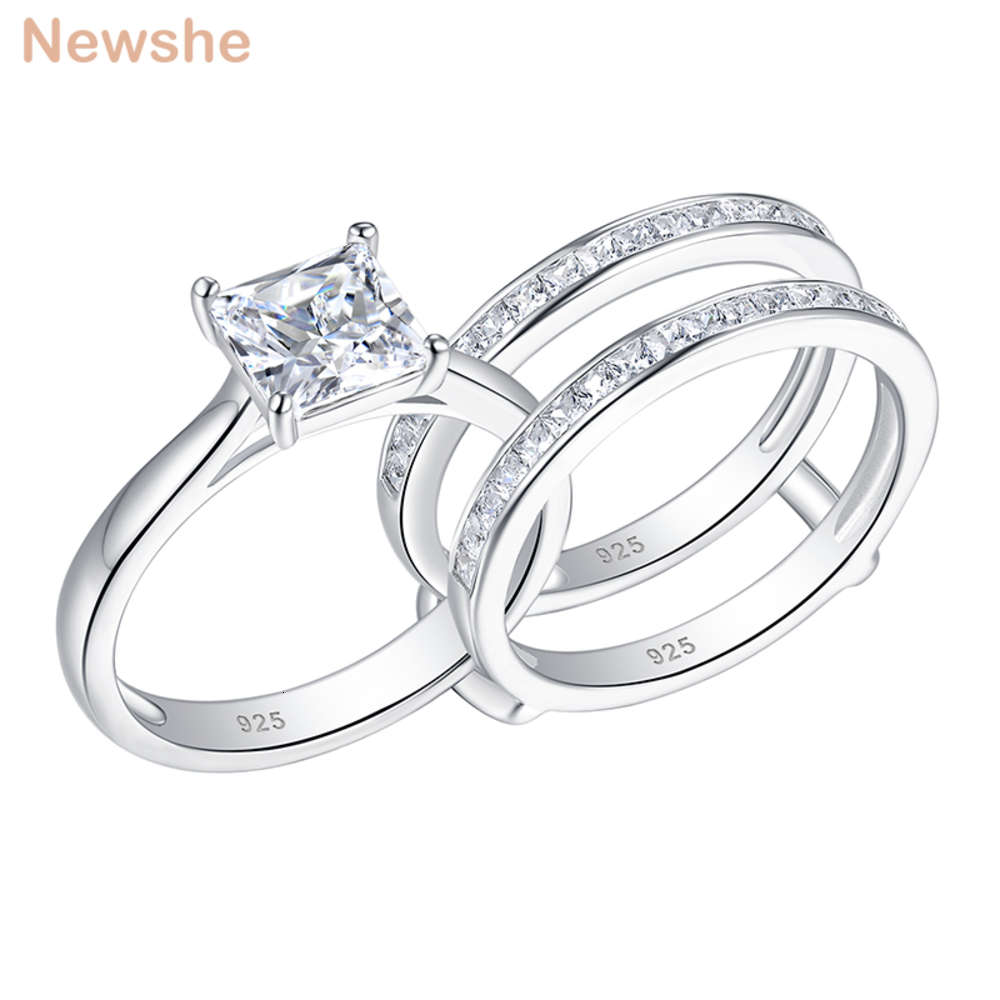 Ring s Solid 925 Sterling Silver Wedding Rings For Women Solitaire Princess Cut Commitment Eternity Zirkoon Guard Band
Ring s Solid 925 Sterling Silver Wedding Rings For Women Solitaire Princess Cut Commitment Eternity Zirkoon Guard Band