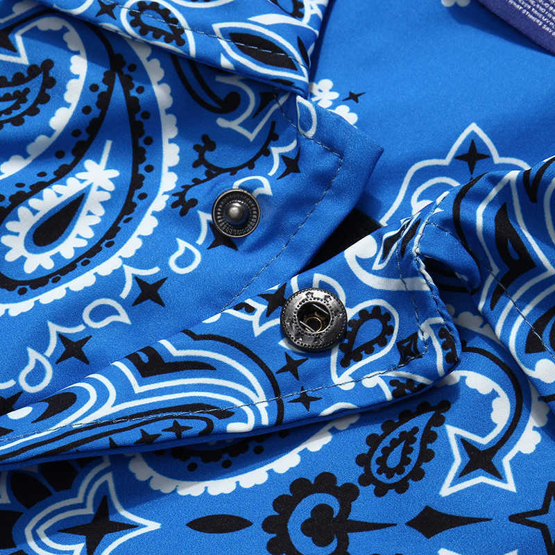 Mens Wear Hip Hop Bandana Paisley Pattern Bomber Jackets Windbreaker Harajuku Streetwear Autumn Casual Coats Tops Clothing 210811