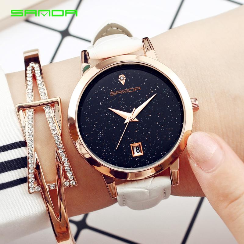 Wristwatches SANDA Mode Luxe Shining Star Stijl Gold Horloge Vrouwen Lederen Horloges Waterdicht Relogio Feminino 2021, Slivery;brown
Wristwatches SANDA Mode Luxe Shining Star Stijl Gold Horloge Vrouwen Lederen Horloges Waterdicht Relogio Feminino 2021, Slivery;brown