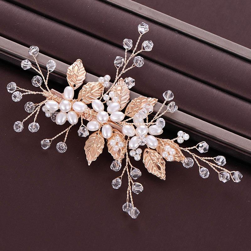 Hair Clips & Barrettes Trendy Golden Leaves Hairpins Handmade Pearl Headdress Bridal Wedding Headpieces Women Accessories LB, Golden;silver
Hair Clips & Barrettes Trendy Golden Leaves Hairpins Handmade Pearl Headdress Bridal Wedding Headpieces Women Accessories LB, Golden;silver