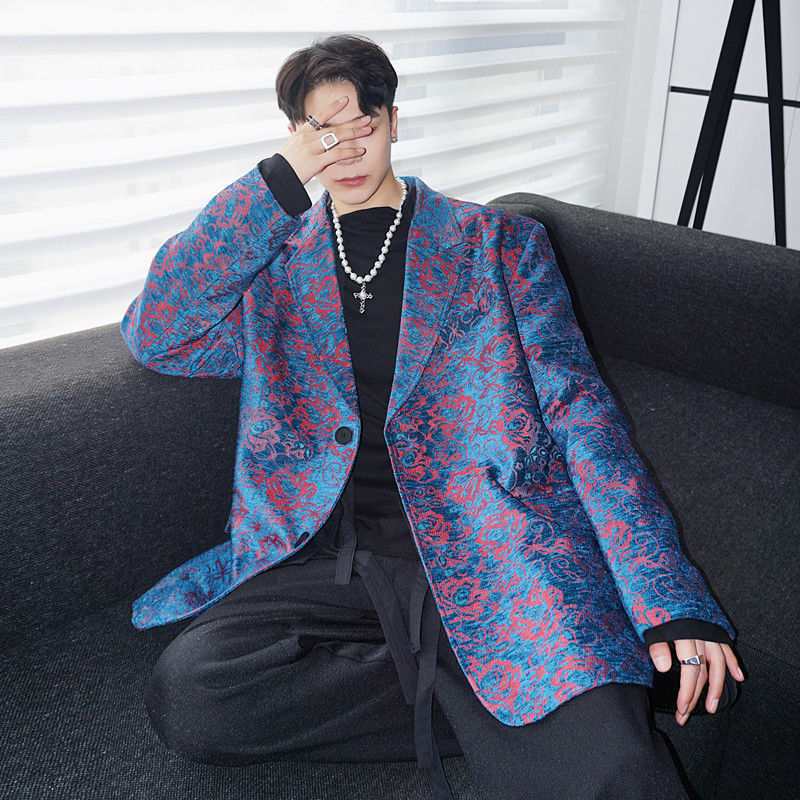 IEFB spring witner blazers for men korean fashion jacquard fabric suit coat British silhouette clothes for male 9Y4670 210524