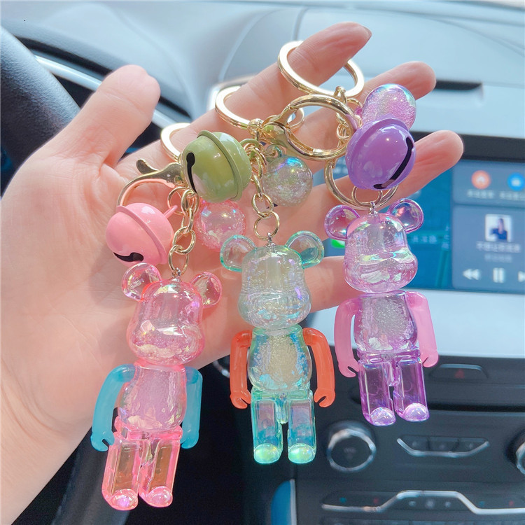 cute candy color acrylic bear key chain korean standing cartoon bell men's and women's bag hanging, Silver
cute candy color acrylic bear key chain korean standing cartoon bell men's and women's bag hanging, Silver