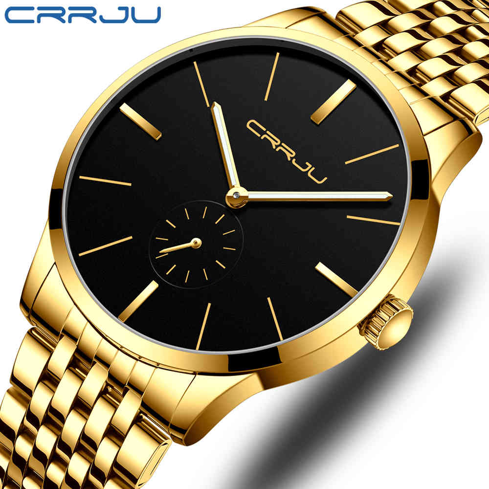 Top Luxury Brand CRRJU Men Watch Classic Business Stainless Steel Men Wristwatch Fashion Waterproof Clock Relogio Masculino 210517, Silver black
Top Luxury Brand CRRJU Men Watch Classic Business Stainless Steel Men Wristwatch Fashion Waterproof Clock Relogio Masculino 210517, Silver black