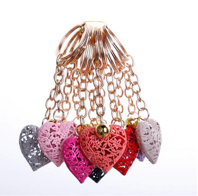 Hollow Heart Keychains Fashion Charm Cute Purse Bag Pendant Car Keyring Chain Ornaments Gift Whole