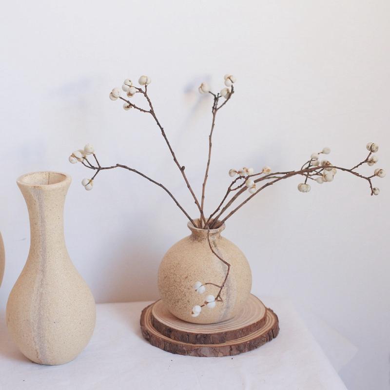 Wooden Flower Vase Retro Art Bottle For Room Tabletop Ornament DIY Colored Painting Plant Pot Nordic Home Garden Decor Vases