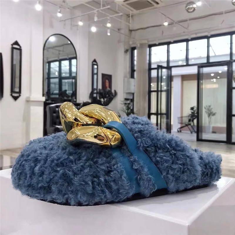 Slippers Style Ladies Home Flat Bottom Baotou Half Big Chain Wool Shoes Fashion Lamb, Black
Slippers Style Ladies Home Flat Bottom Baotou Half Big Chain Wool Shoes Fashion Lamb, Black