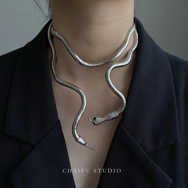 Chains Fashion Open Casual Style Snake-Shaped Design Necklace Ladies Collar Personality Exaggerated Punk For Women Jewelry, Silver
Chains Fashion Open Casual Style Snake-Shaped Design Necklace Ladies Collar Personality Exaggerated Punk For Women Jewelry, Silver