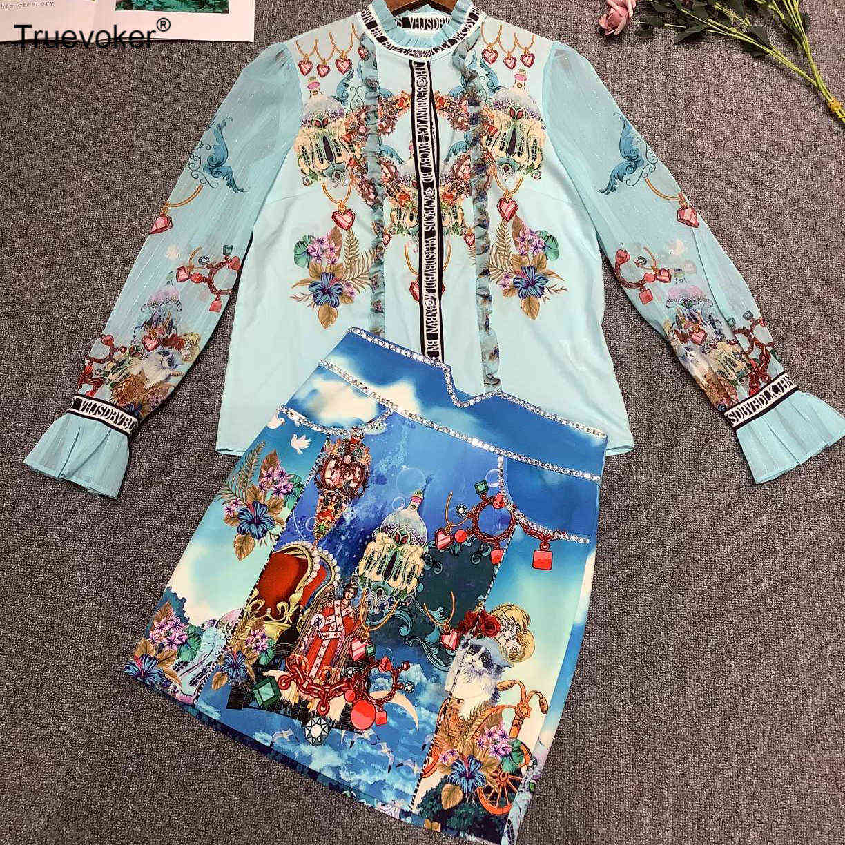 Truevoker Lady Party Sets Suits Full Sleeve Royal Totem Print Blouses + Mini Skirt Women's Boutique Two Pieces Set 210602, Blue
Truevoker Lady Party Sets Suits Full Sleeve Royal Totem Print Blouses + Mini Skirt Women's Boutique Two Pieces Set 210602, Blue