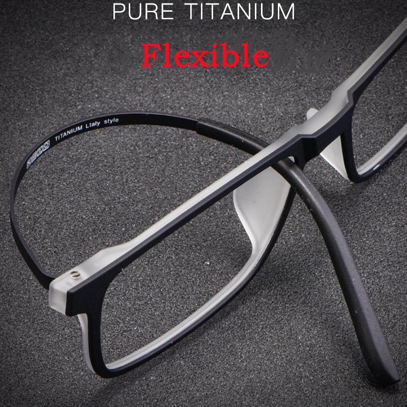 Fashion Sunglasses Frames KatKani Men's And Women's Ultra-Light Pure Titanium Square Eyeglasses Frame Myopia Astigmatism Prescription Glasse