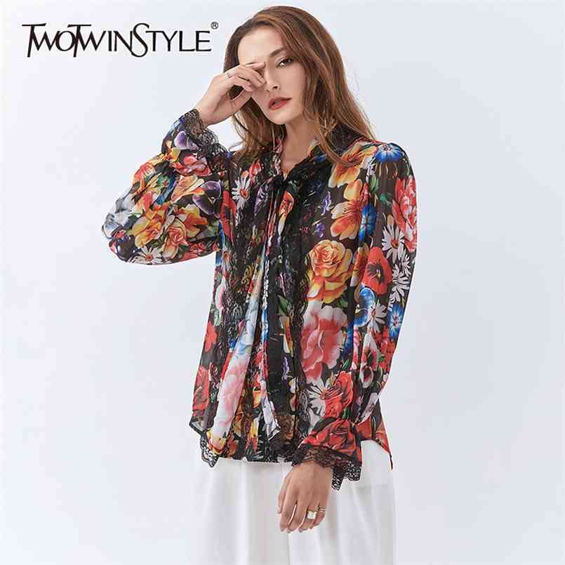 Elegant Chiffon Print Floral Lace Shirt For Women Scarf Long Sleeve Blouse Spring s Clothing 210524, As picture
Elegant Chiffon Print Floral Lace Shirt For Women Scarf Long Sleeve Blouse Spring s Clothing 210524, As picture