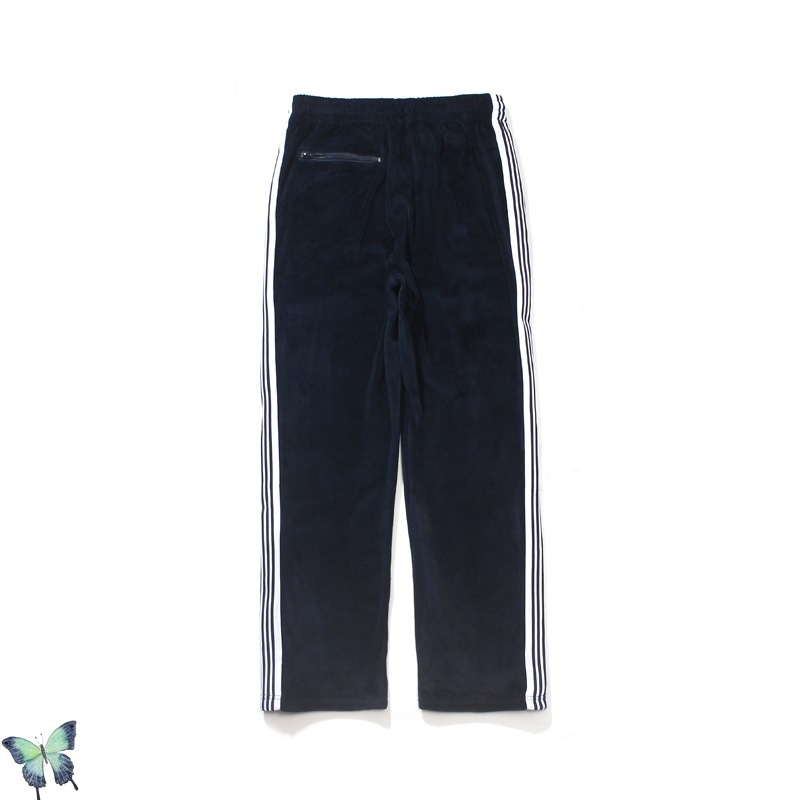 AWGE Embroidery Butterfly Drawstring Plush Sweatpant Men Women High Quality Striped Sweatpants Fast 210420