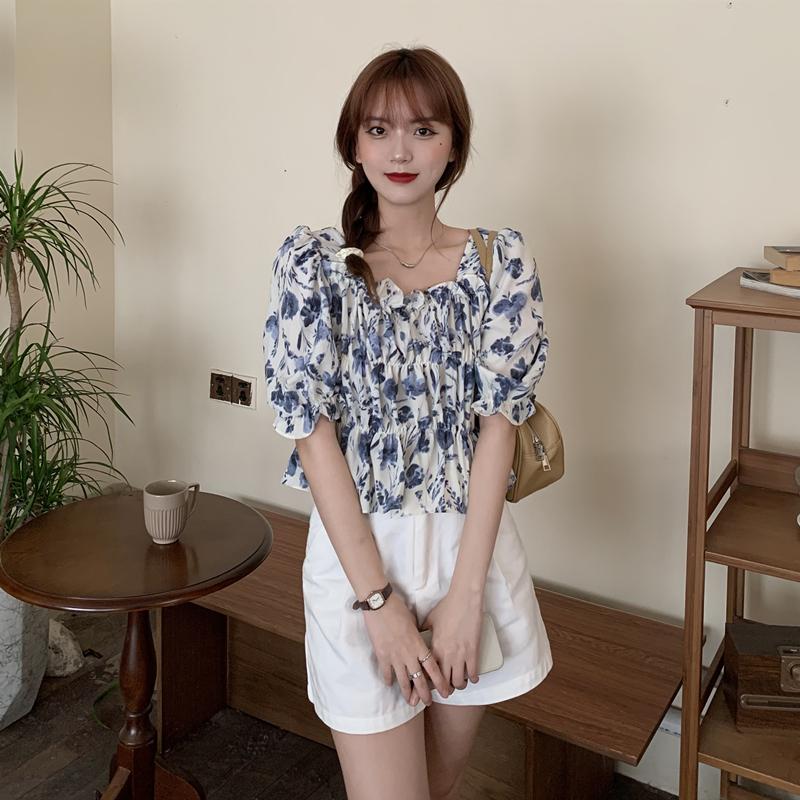 women's blouses & shirts short-sleeved shirt female summer design sense niche floral waist square collar was thin short puff sleeve blo, White
women's blouses & shirts short-sleeved shirt female summer design sense niche floral waist square collar was thin short puff sleeve blo, White