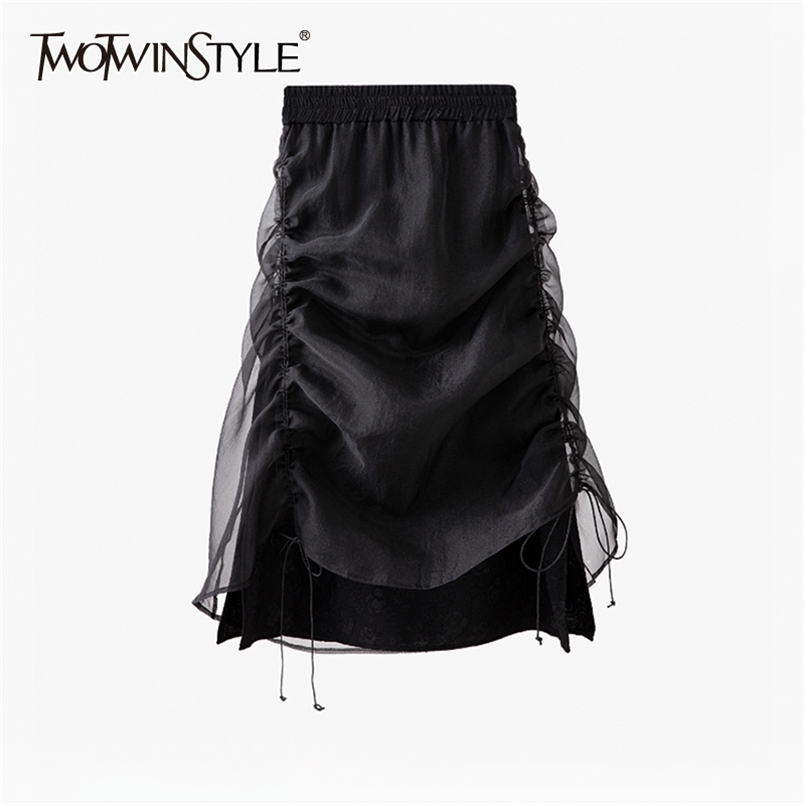 Casual Black Drawstring Skirt For Women Elastic High Waist Ruched Slim Midi Skirts Female Summer Fashion Style 210521
Casual Black Drawstring Skirt For Women Elastic High Waist Ruched Slim Midi Skirts Female Summer Fashion Style 210521