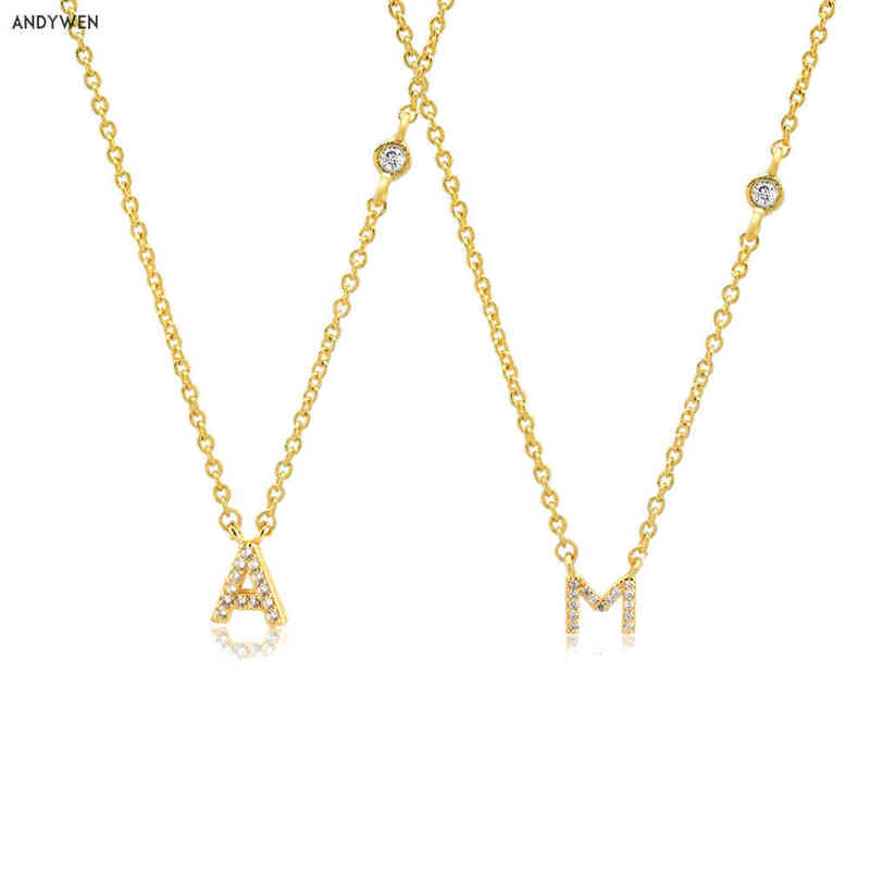 ANDYWEN 925 Sterling Silver Gold Small 26 Letters A- Z Zircon CZ Pendant Monogram Necklace Me Initial Alphabet M A Jewelry 220121
ANDYWEN 925 Sterling Silver Gold Small 26 Letters A- Z Zircon CZ Pendant Monogram Necklace Me Initial Alphabet M A Jewelry 220121