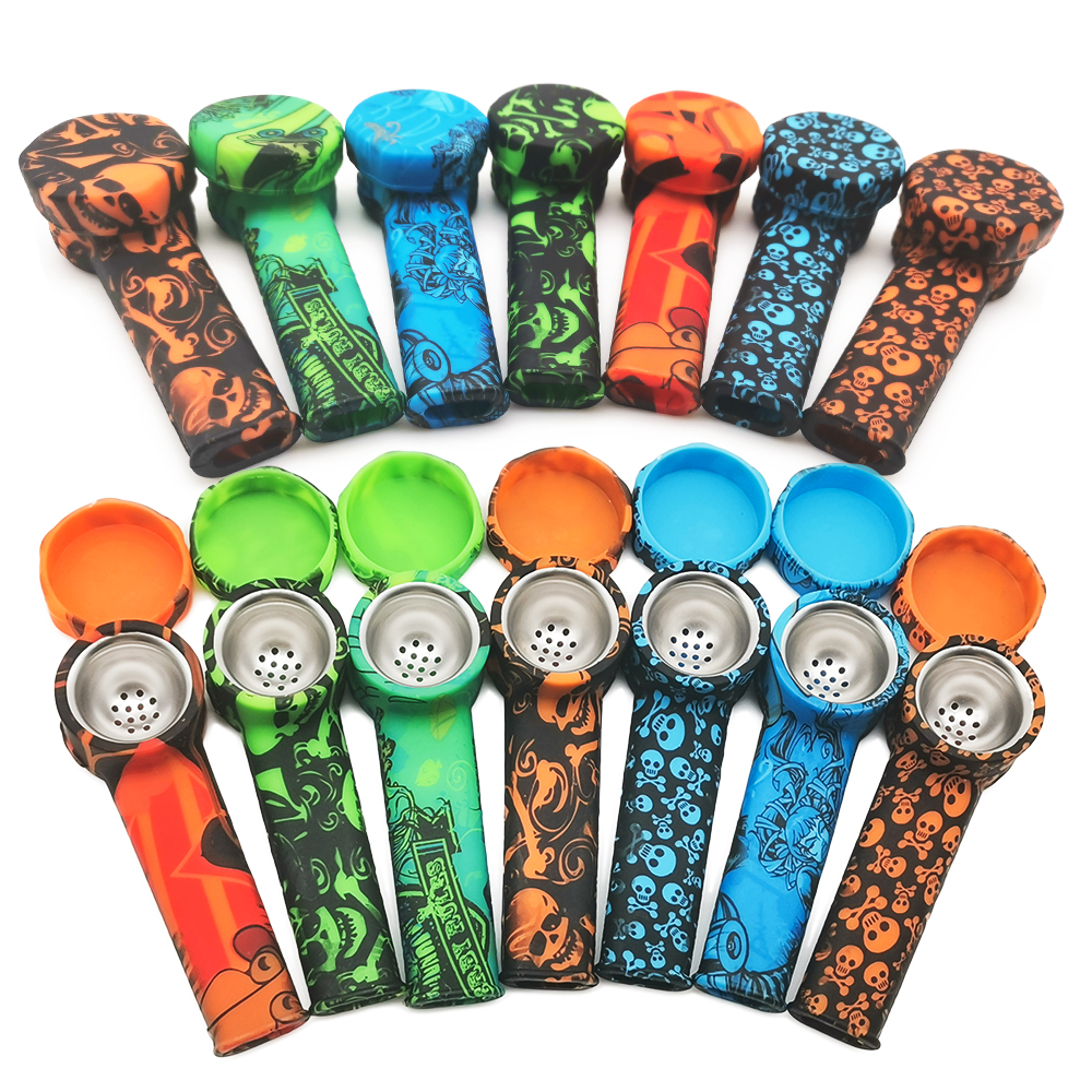 Colorful Camouflage Smoking Silicone Tobacco Pipe Protable Hand Silicon Pipes with Carb Cap for Glass Bongs Water Smoke Dab Rig DHL
Colorful Camouflage Smoking Silicone Tobacco Pipe Protable Hand Silicon Pipes with Carb Cap for Glass Bongs Water Smoke Dab Rig DHL