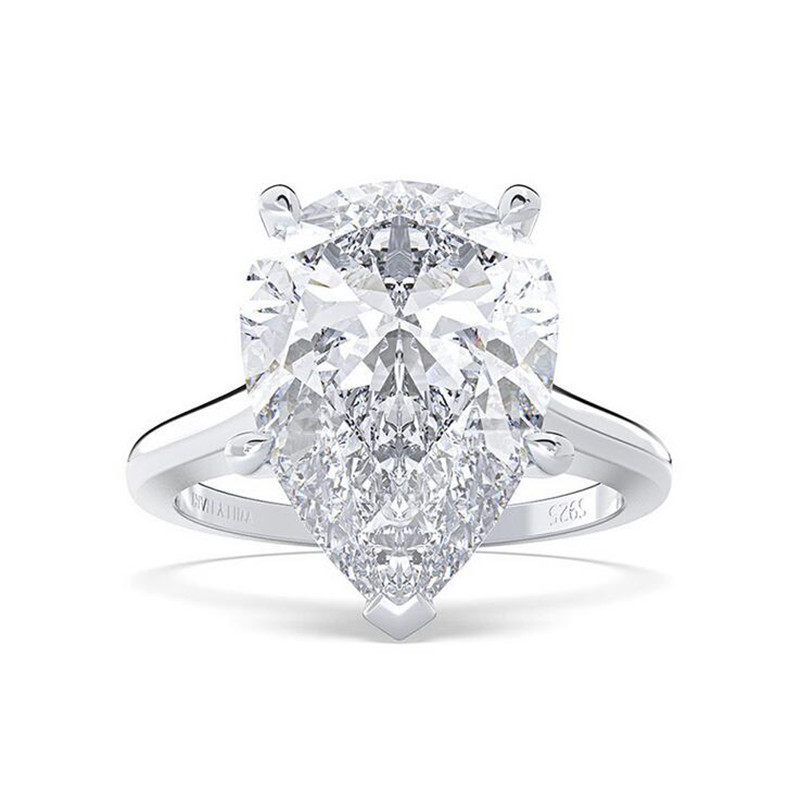 Choucong Ins Top Sell Solitaire Simple Fashion Jewelry Real 925 Sterling Silver 4CT Large Multi Color Water Drop Topaz CZ Diamond Gemstones Women Wedd