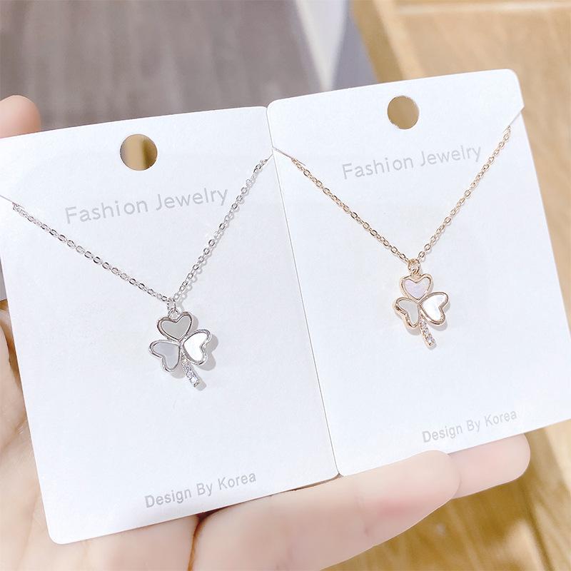 Chains Korean Style Flower Necklace All-Match Fresh Micro-Inlaid Shell Three-Petal Love Clavicle Chain Women's Jewelry, Silver
Chains Korean Style Flower Necklace All-Match Fresh Micro-Inlaid Shell Three-Petal Love Clavicle Chain Women's Jewelry, Silver