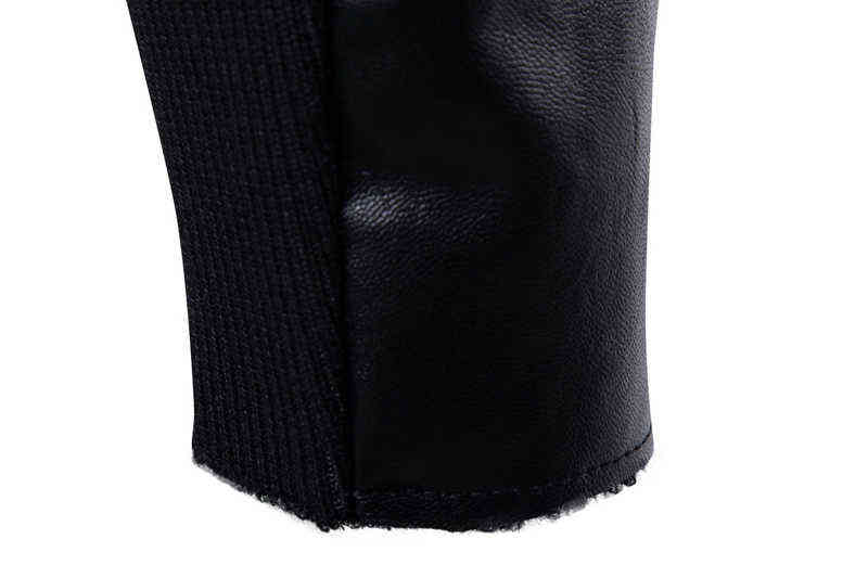 Irregular Hem Velvet Leather Jacket Men Autumn Male Moto Biker Faux Leather Jacket Coat Punk Style Jaqueta De Couro 211111