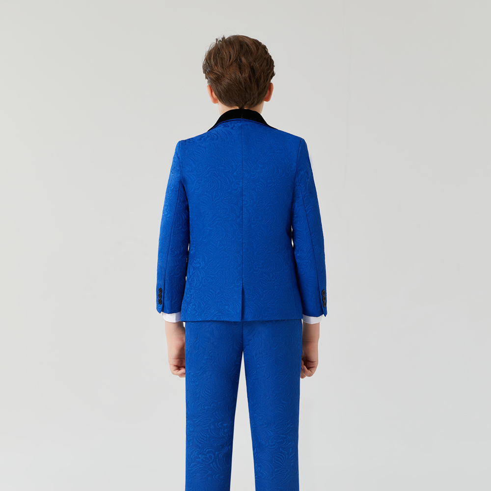 Royal Blue Boy's Kids Formal Wear Children Suits For Wedding Party Ring Bearer Occasion Children's Clothing Outfits Blazers (Jacket+Vest+Pan