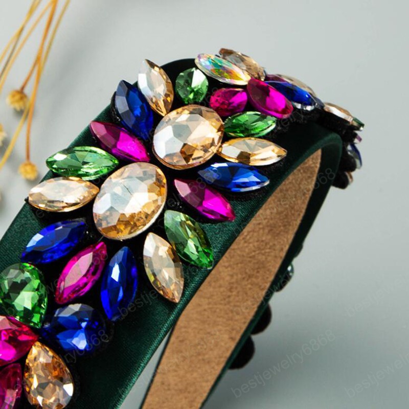 Fashion Hairband For Adult Shining Rhinestone Flower Headbands Top Quality Headwear Hair Accessories