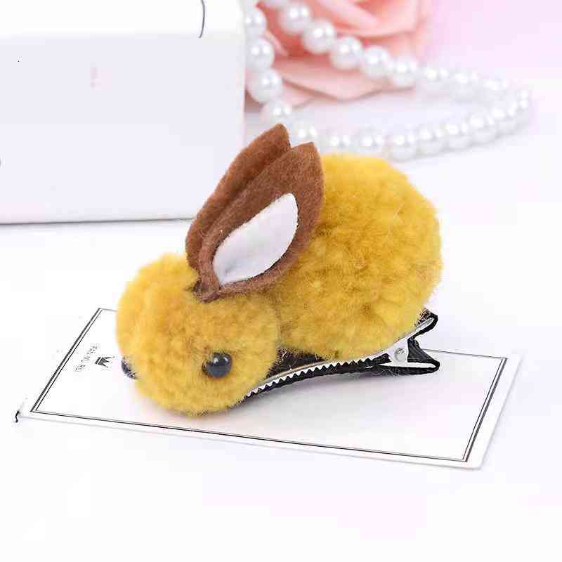 Hair Accessories Net Red Cute Little Rabbit Three-dimensional Plush Hairpin Student Korean Version Sweet Headdress Super Fairy
