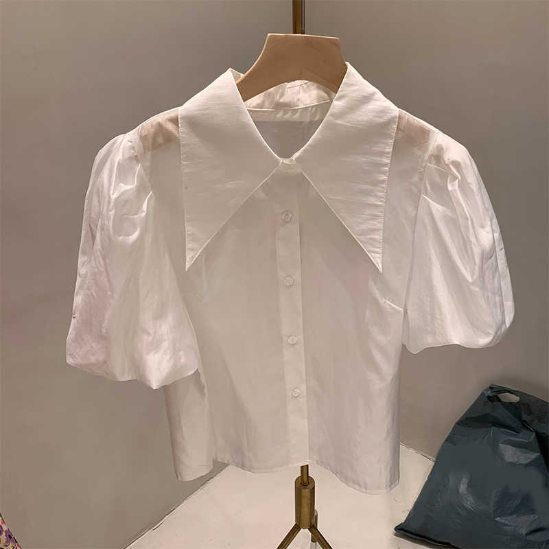 VANOVICH Korean Style Summer Women's Shirts Wild Puff Sleeve Short Shirt Solid Color Fashion Women Clothing 210615, White
VANOVICH Korean Style Summer Women's Shirts Wild Puff Sleeve Short Shirt Solid Color Fashion Women Clothing 210615, White