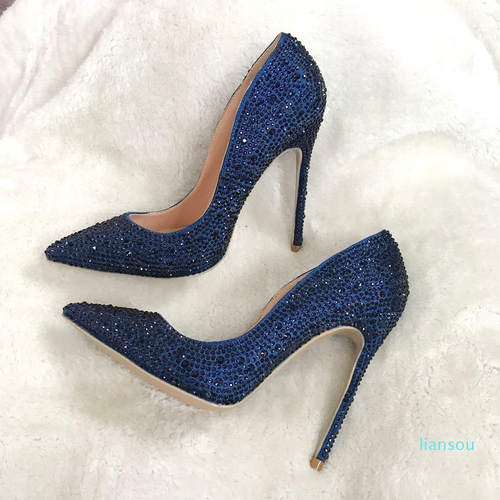 lady dark blue navy crystal pointed toe high heels shoes pumps Rhinestone Stiletto Heel, 12cm
lady dark blue navy crystal pointed toe high heels shoes pumps Rhinestone Stiletto Heel, 12cm