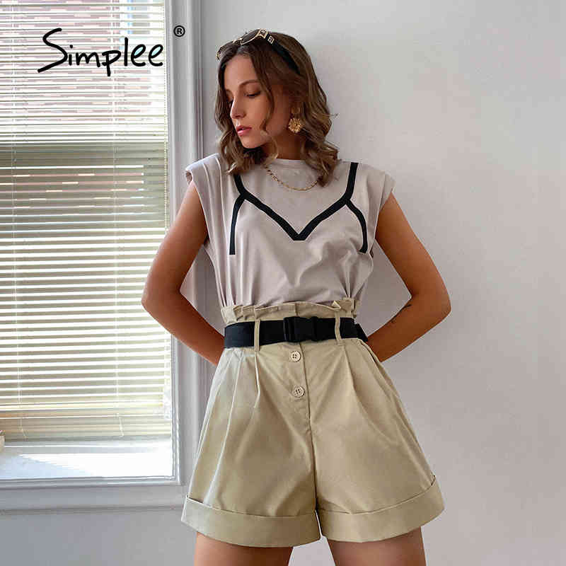 High Street sleeveless t shirt women Fashion female basic tops ladies chic oneck summer Casual streetwears 210406