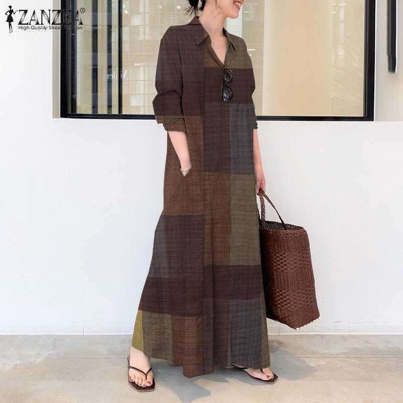 Women's Blouses & Shirts Casual Checked Long Sundress Plaid ZANZEA Women 2021 Vintage Lapel Neck Autumn Sleeve Loose Button Shirt, Wine red
Women's Blouses & Shirts Casual Checked Long Sundress Plaid ZANZEA Women 2021 Vintage Lapel Neck Autumn Sleeve Loose Button Shirt, Wine red