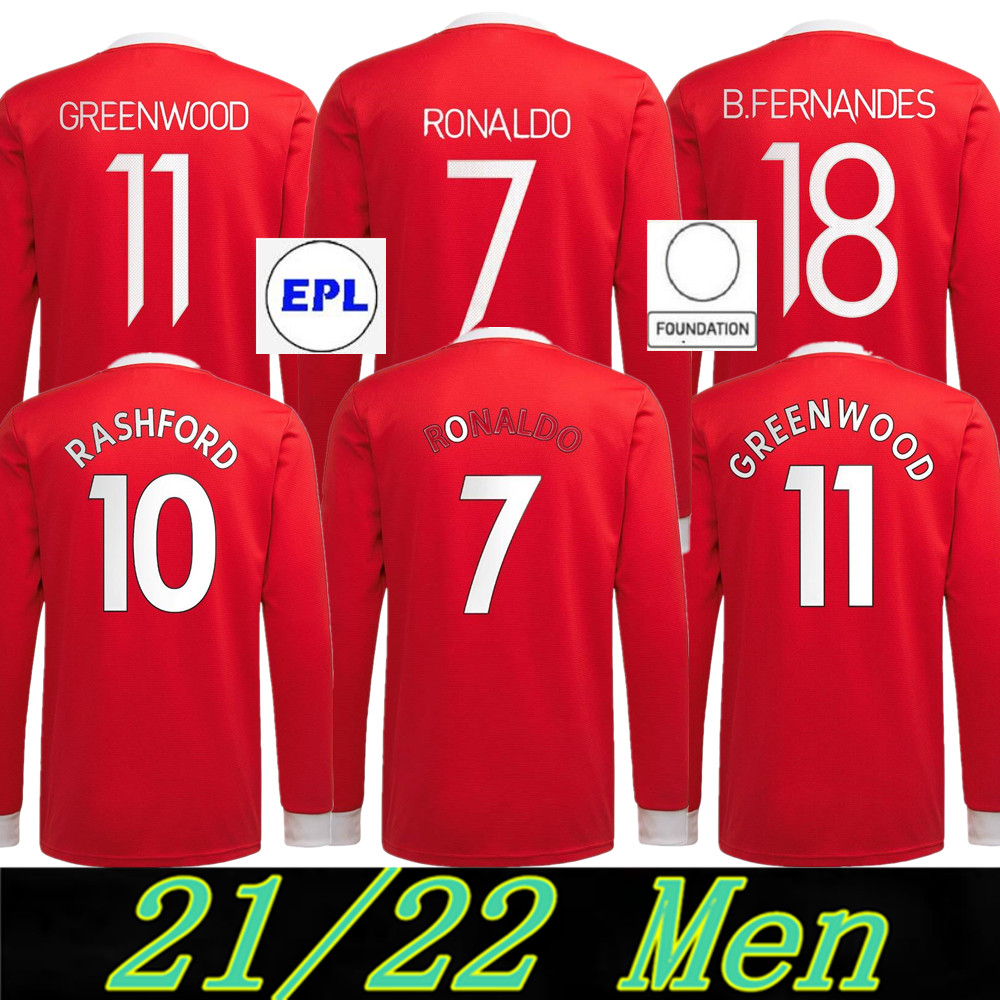 Manchester jerseys 7 RONALDO Long Sleeve #25 SANCHO Home Red Soccer Jersey 2021/2022 #11 GREENWOOD #18 B.FERNANDES Shirt 21/22 10 RASHFORD #6 POGBA football Uniform
Manchester jerseys 7 RONALDO Long Sleeve #25 SANCHO Home Red Soccer Jersey 2021/2022 #11 GREENWOOD #18 B.FERNANDES Shirt 21/22 10 RASHFORD #6 POGBA football Uniform