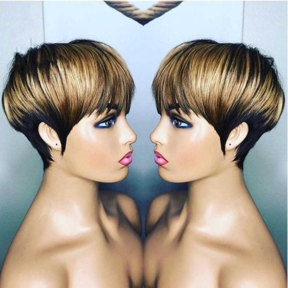 Short Bob Ombre Blonde Brazilian Remy Human Hair Wigs For Black Women None Lace Front Wig With Bangs 
Short Bob Ombre Blonde Brazilian Remy Human Hair Wigs For Black Women None Lace Front Wig With Bangs