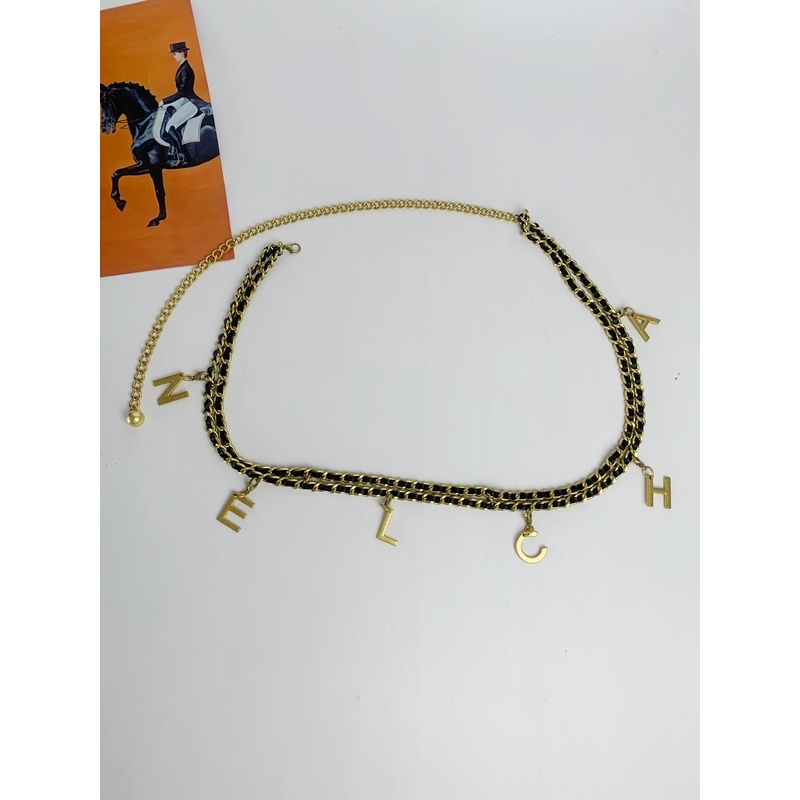 Womens Fashion Luxury Designer Belt Splicing Weave Letter Waist Chain for Dress Jeans Coat Body Harness Accessories Gift Female, Black
Womens Fashion Luxury Designer Belt Splicing Weave Letter Waist Chain for Dress Jeans Coat Body Harness Accessories Gift Female, Black