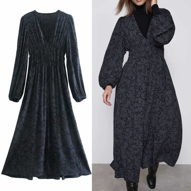 Za Retro Print Midi Dress Women V Neck Long Puff Sleeve Elastic Pleated Office Dresses Woman Front Button Elegant Vestidos 210602, Beige
Za Retro Print Midi Dress Women V Neck Long Puff Sleeve Elastic Pleated Office Dresses Woman Front Button Elegant Vestidos 210602, Beige