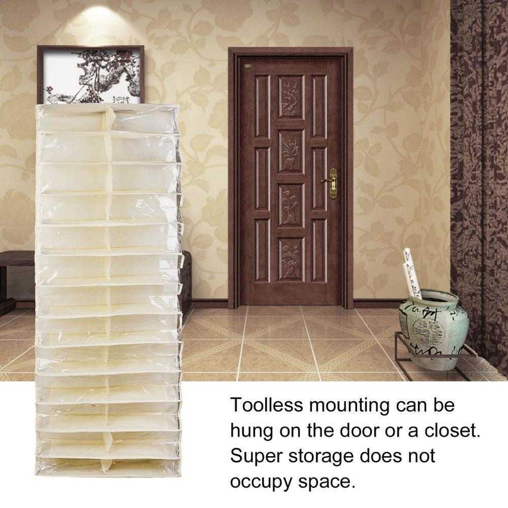 26 Pocket Shoe Organizer Door Hanging Shoes Storage Wall Bag Closet Holder Family Save Space Organizer Home Decoration Supplies 210609