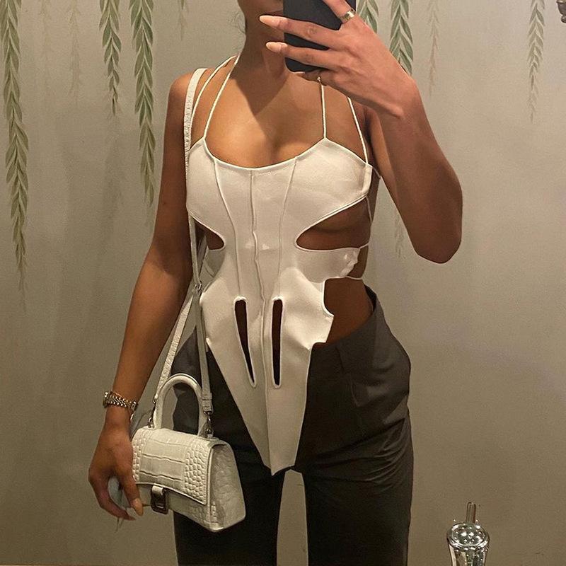 Women' Tanks & Camis 2021 Spring And Summer Sexy Solid Color Halter Cut Out Camisole Clothing Backless Cleavage Tank Tops Party Clubwear Ve, Black
Women' Tanks & Camis 2021 Spring And Summer Sexy Solid Color Halter Cut Out Camisole Clothing Backless Cleavage Tank Tops Party Clubwear Ve, Black