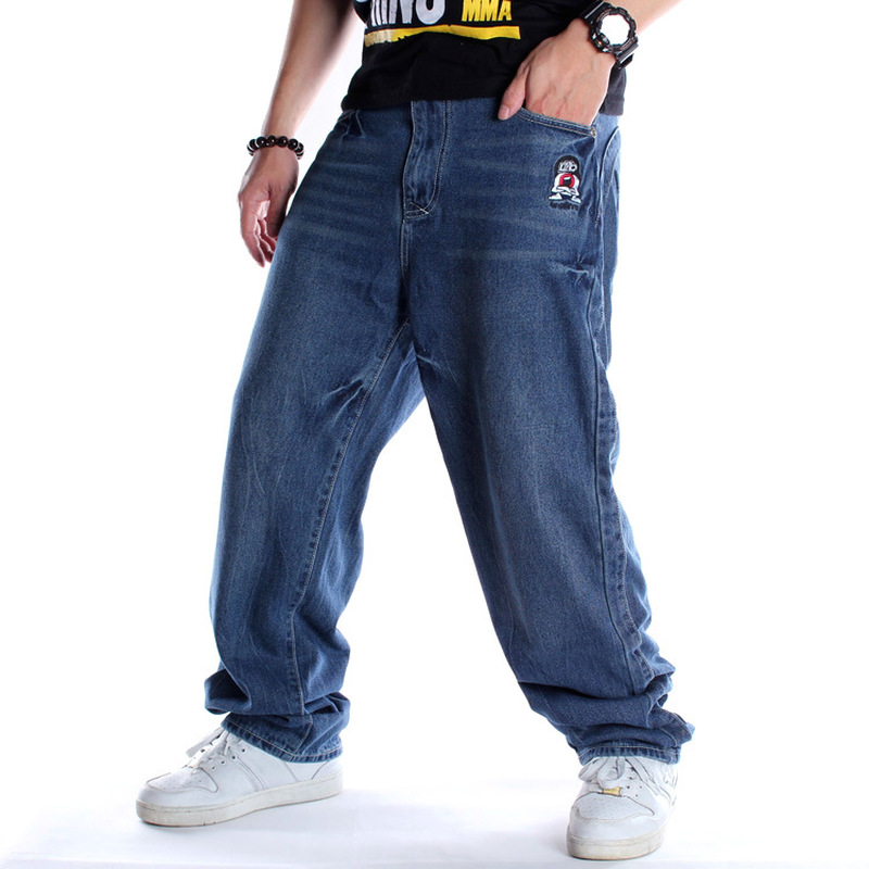 European and American Hip-hop Jeans Men's Trend Loose Embroidered Long Pants Plus Fat Plus Size Fat Guy Hip-hop Skateboard Pants, Blue
European and American Hip-hop Jeans Men's Trend Loose Embroidered Long Pants Plus Fat Plus Size Fat Guy Hip-hop Skateboard Pants, Blue