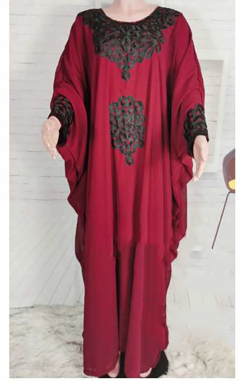 New style African women's Dashiki Fashion Chiffon material With inner super loose long dress one size bust 220cm length 152cm 210408