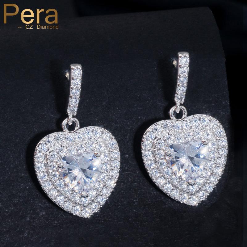 Dangle & Chandelier Pera Classic Korean Style Ladies Jewelry Full Cubic Zirconia Stone Pave Setting Big Heart Shape Drop Earrings For Women, Silver
Dangle & Chandelier Pera Classic Korean Style Ladies Jewelry Full Cubic Zirconia Stone Pave Setting Big Heart Shape Drop Earrings For Women, Silver