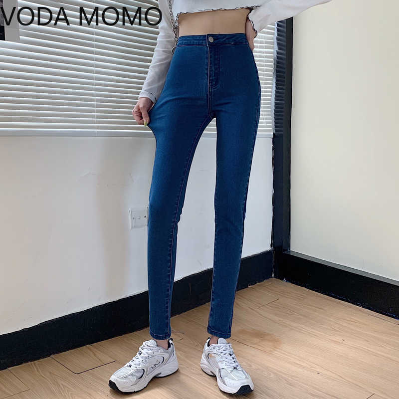 streetwear high waist women's fashion jeans woman girls women pencil pants trousers female jean denim skinny mom Plus size 210922