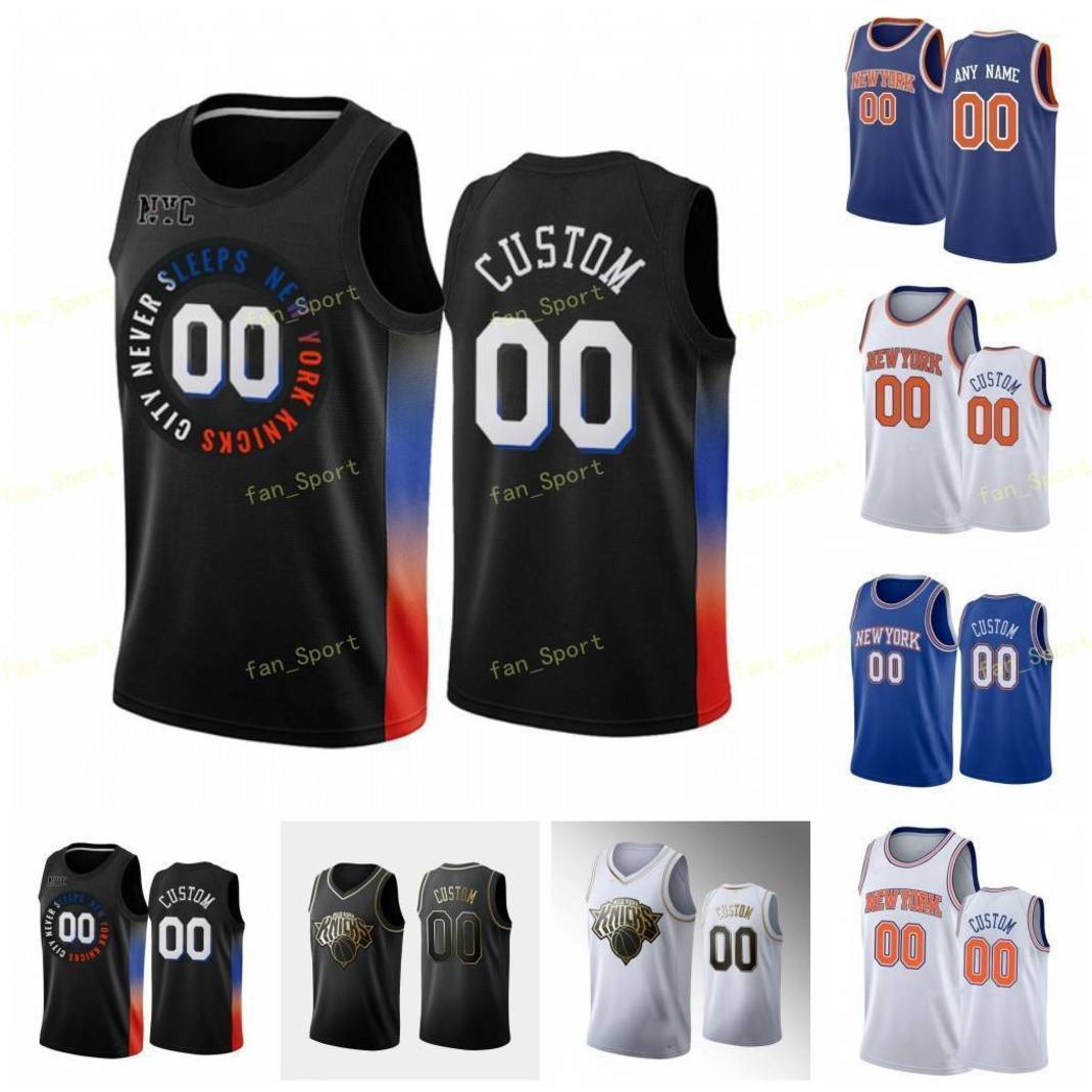 City Earned Edition Custom Printed RJ 9 Barrett Julius 30 Randle Alec 18 Burks Immanuel 5 Quickley Derrick 4 Rose Basketball Jerseys Men
