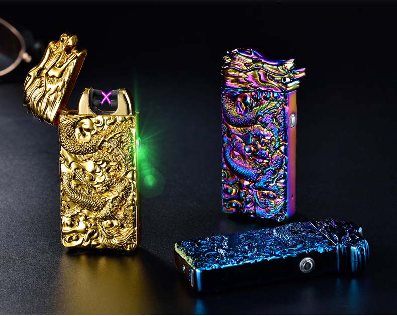 Chinese Dragon Reief Doube Arc Usb ighter Pasma Windproof Eectric ighter Punk Stye Meta Fameess Cigarette ighter
Chinese Dragon Reief Doube Arc Usb ighter Pasma Windproof Eectric ighter Punk Stye Meta Fameess Cigarette ighter