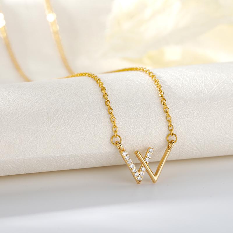 Chains Korean Fashion Zircon Letter W Necklace For Women Aesthetic Charm Choker Collier Rose Gold Sliver Color Stainless Steel Jewelry
Chains Korean Fashion Zircon Letter W Necklace For Women Aesthetic Charm Choker Collier Rose Gold Sliver Color Stainless Steel Jewelry