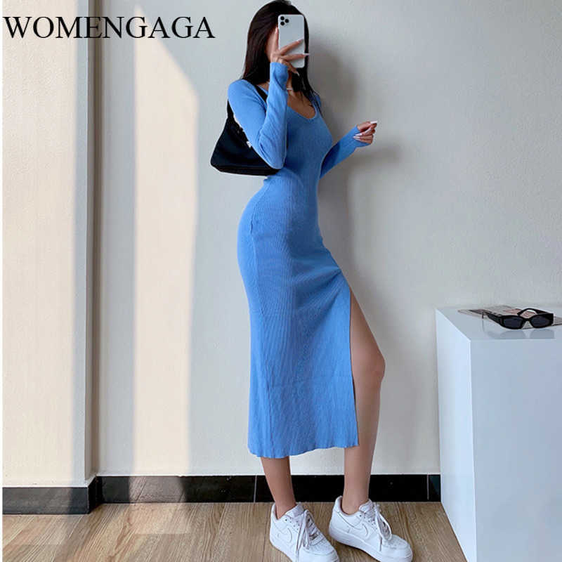 WOMENGAGA Autumn Winter Girl Knitted Tight Slimming Sheath Dress V-neck Long Sleeve Split Dresses For Women GDQF 210603, Black
WOMENGAGA Autumn Winter Girl Knitted Tight Slimming Sheath Dress V-neck Long Sleeve Split Dresses For Women GDQF 210603, Black