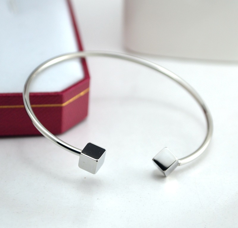 18K Rose Gold Plated Cubic Cuff Bangle Bracelets 316 Titanium Steel Blanks Vacuum Korean Style Bangles for Women Fashion Jewelry