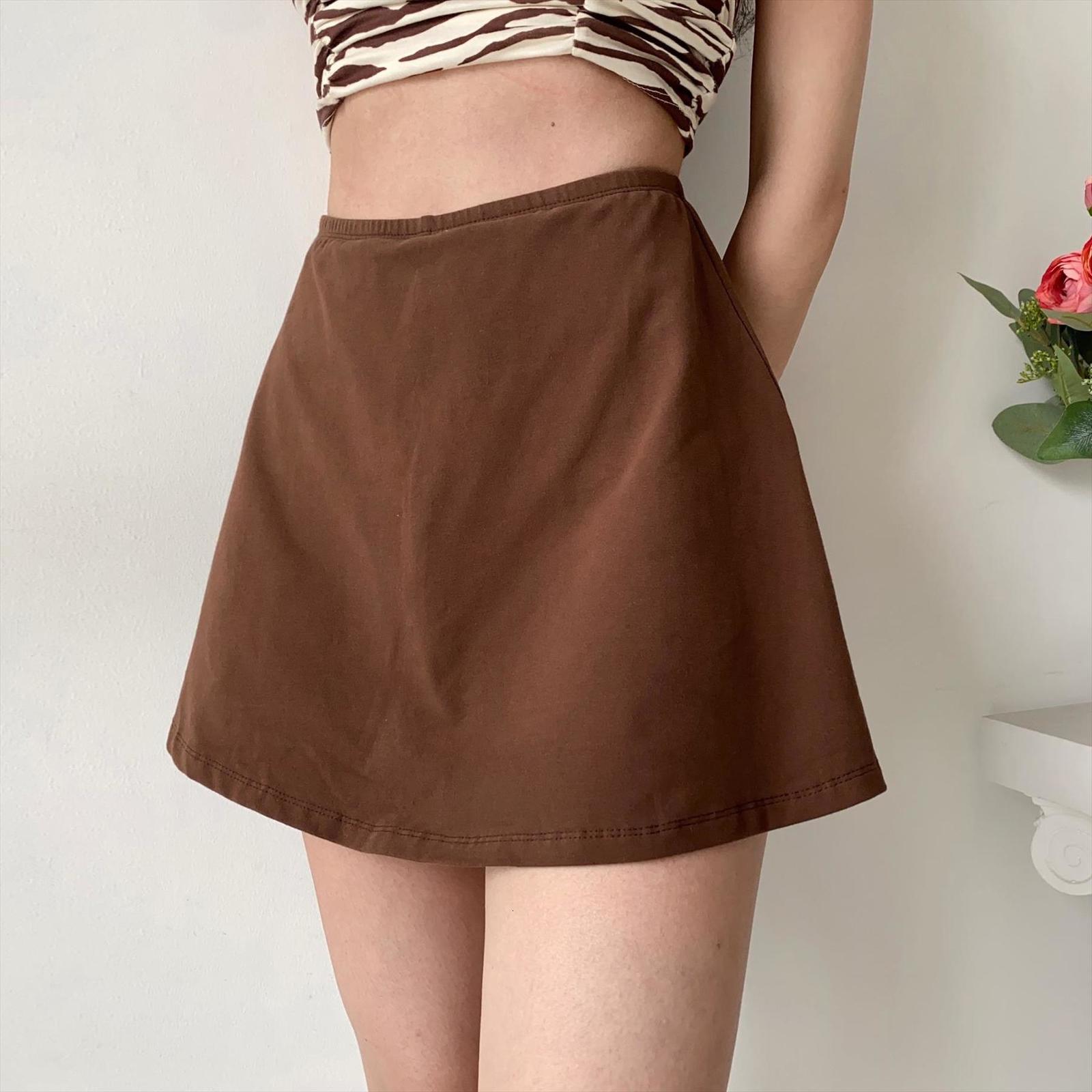 retro brown all match high women skirts waisted a line short half length female anti empty culottes harajuku y2k mini, Black
retro brown all match high women skirts waisted a line short half length female anti empty culottes harajuku y2k mini, Black
