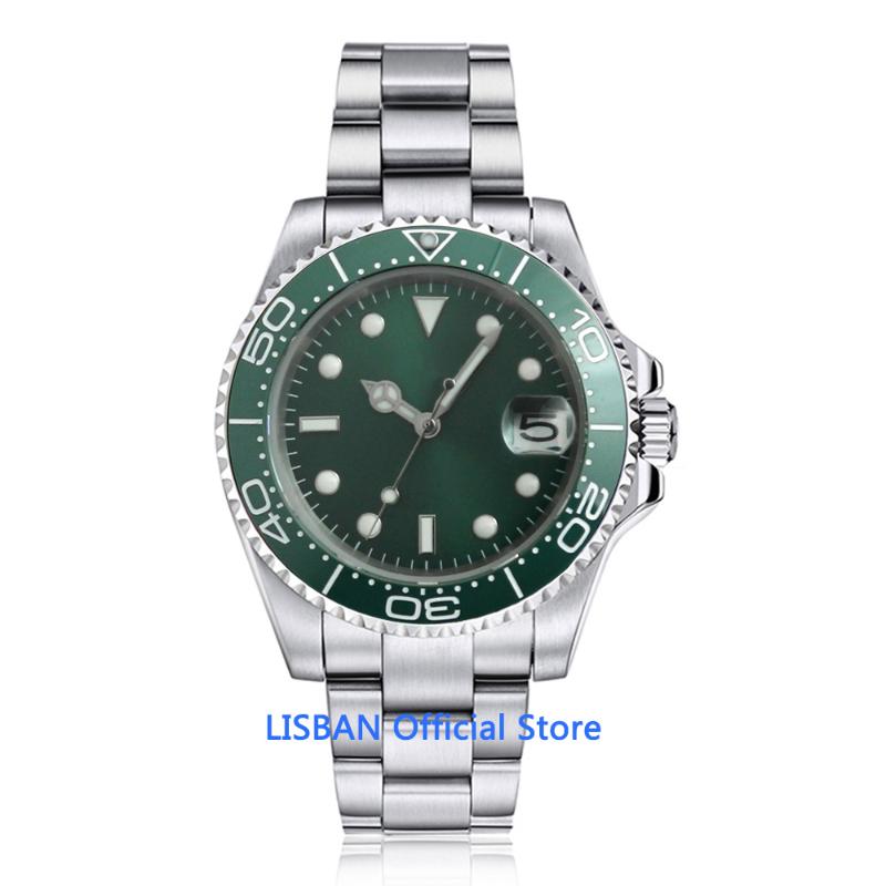 Wristwatches 40mm Mens Watch Sterile Dial Ceramic Bezel Sapphire Glass Luminous Waterproof NH35 Automatic Movement Male WristWatch, No2
Wristwatches 40mm Mens Watch Sterile Dial Ceramic Bezel Sapphire Glass Luminous Waterproof NH35 Automatic Movement Male WristWatch, No2