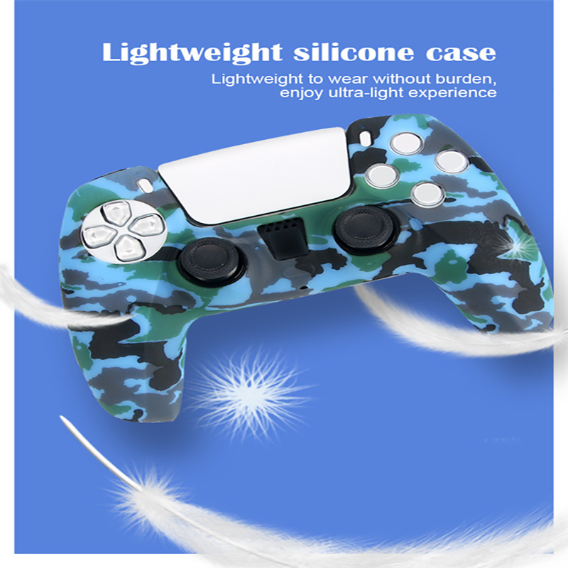 Camouflage Games Handle Covers PS5 Silicone Cases Anti-Slip Cover Game Handles Painting Protect Case For Playstation 5 Colorful Game Controller Access