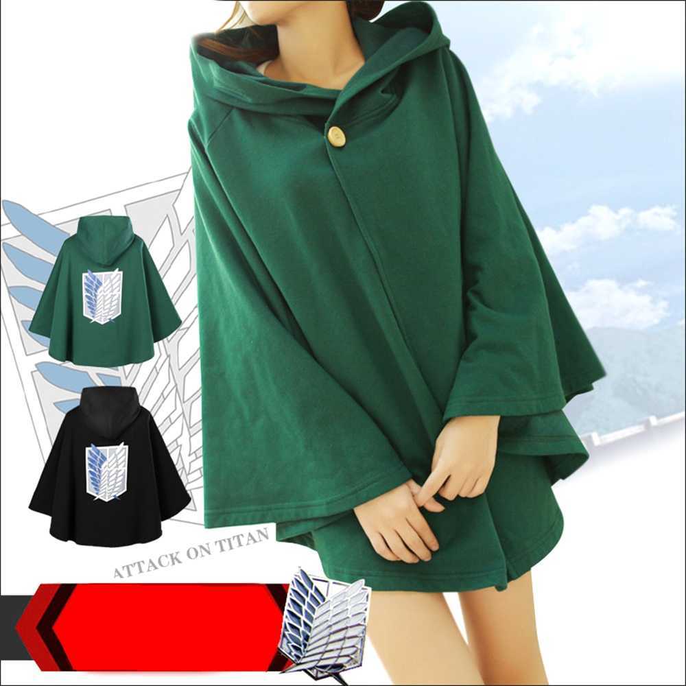 Japanese Hoodie Anime Attack On Titan Cloak Necklace Shingek No Kyojin Scouting Legion Cosplay Costume Green Back Cape Halloween Q0823
Japanese Hoodie Anime Attack On Titan Cloak Necklace Shingek No Kyojin Scouting Legion Cosplay Costume Green Back Cape Halloween Q0823
